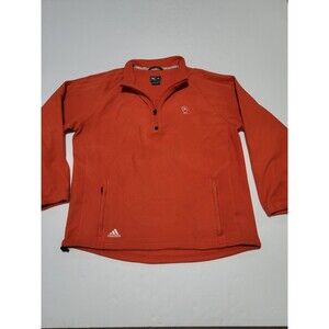 (#C)  Adidas 1/4 Zip Pullover Fleece Jacket Men’s Size XL Orange 1922